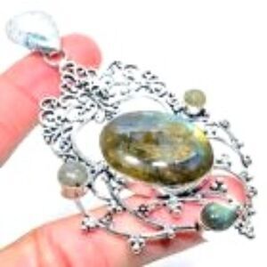 Labradorite Gemstone 925 Pendant (Only)